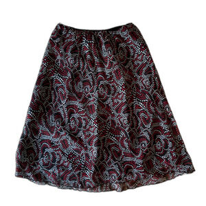 Dress Barn | Floral Dotted Skirt Knee Length Lined Size Small Red Stretchy